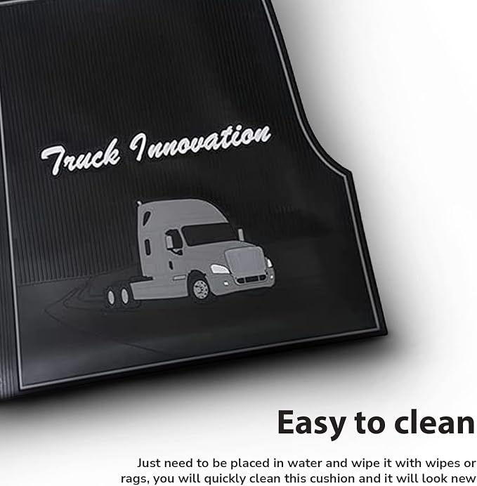 FIT Freightliner Cascadia Floor Mat Set Rubber Black & Gray fits with Cargo Liners 2008 2009 2010 2011 2012 2013 2014 2015 2016 2017 Truck Models Front Set for Standard Transmission (FT615)