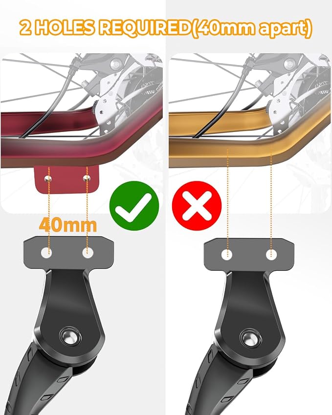 Wakano Heavy Duty Bike Kickstand 24"-29", Max Load 170 LBS, Non-Slip Large Foot with Cleats for Electric Bike, Adult Bike, Mountain Bike, Fat Tire Bike.