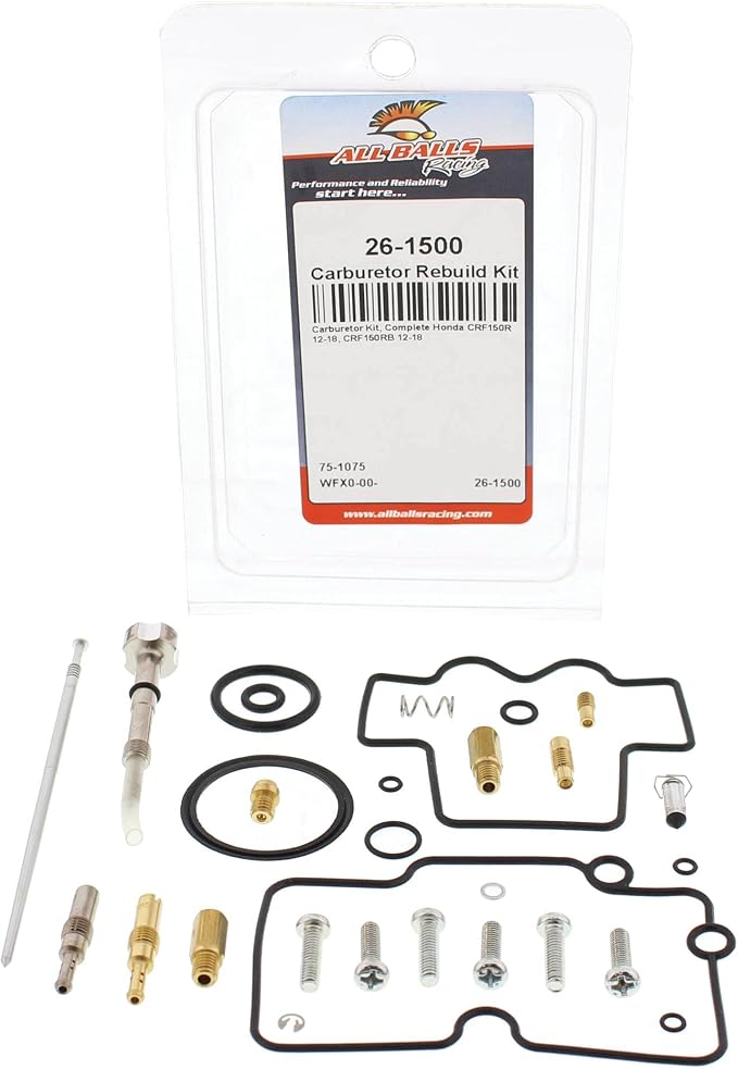 All Balls Racing Carburetor Rebuild Kit 26-1500 Compatible With/Replacement For Honda CRF150R 2012-2018, CRF150RB 2012-2018