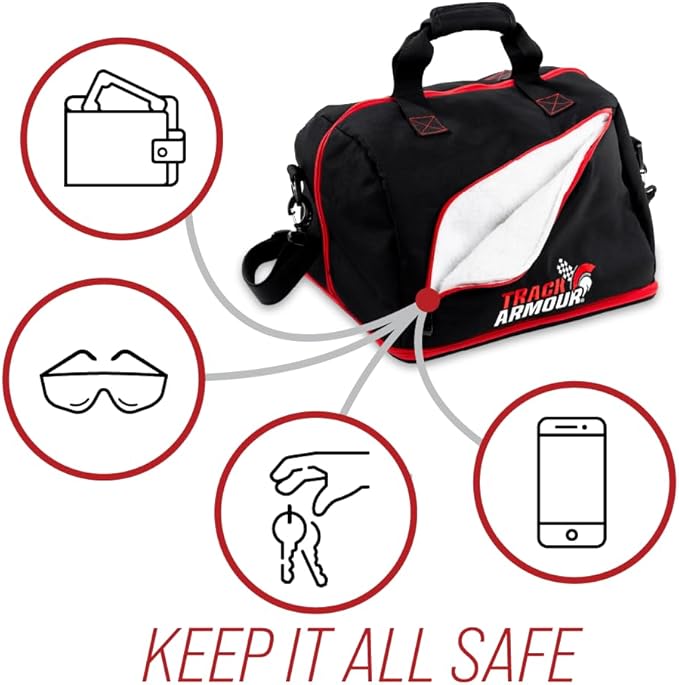 Motorcycle Helmet Bag & Racing Helmet Bag for Travel and Storage – Fleece Lined Helmet Carrier with Hidden Shoe Compartment, Waterproof 600D Oxford Motorcycle Gear Bag for Auto Racing, Track Day