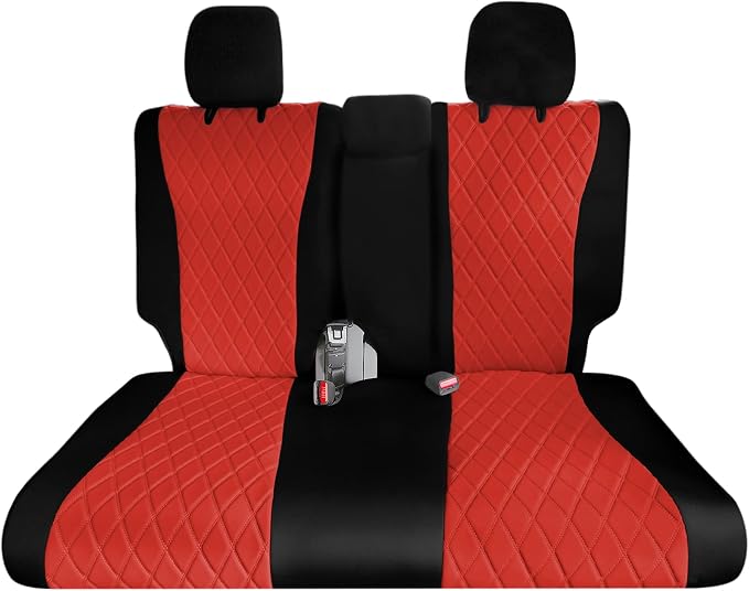 FH Group Custom Fit Car Seat Covers Specifically Made for 2016–2022 Honda Pilot, 3rd Row Set Red Ultraflex Neoprene, Waterproof Car Seat Cover, Honda Accessories