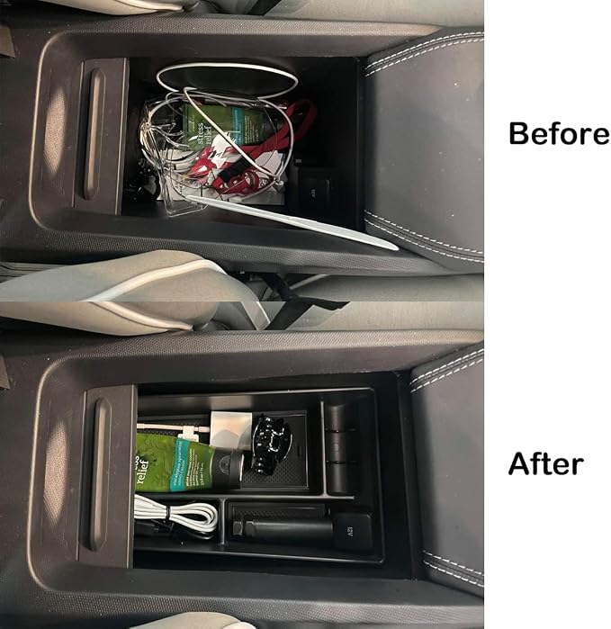 BestEvMod AOSK Compatible with Mustang Mach-E Armrest Storage Box Organizer Center Console Tray Accessories 2021 2022 2023 2024(V1) NOT FIT 2025 Model