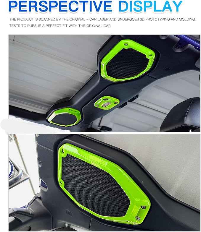 Barong for Jeep Wrangler JL JLU Gladiator JT 2018-2023 Accessories Interior Decoration Steering Wheel Gear Cup Holder Door Panel AC Air Vent Reading Light Cover 23PCS Full Set (Green)