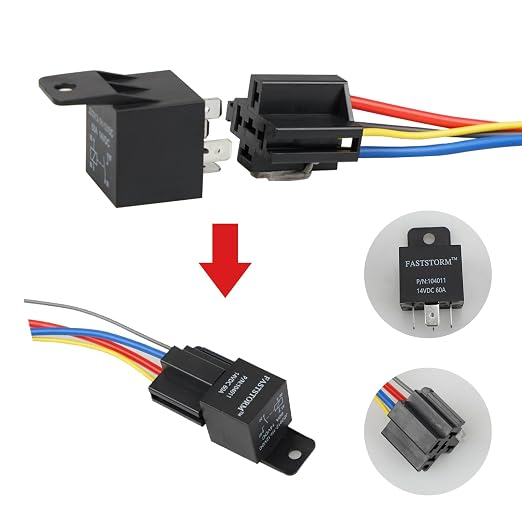 Dual Electric Fan Relay Kit Electric Radiator Fan Kit Temperature Sensor Switch 185 On 175 Off Automotive Wiring Kit 60 Amp Cooling Fan Relay Switch Kit 4 Pin Waterproof Relay Kit