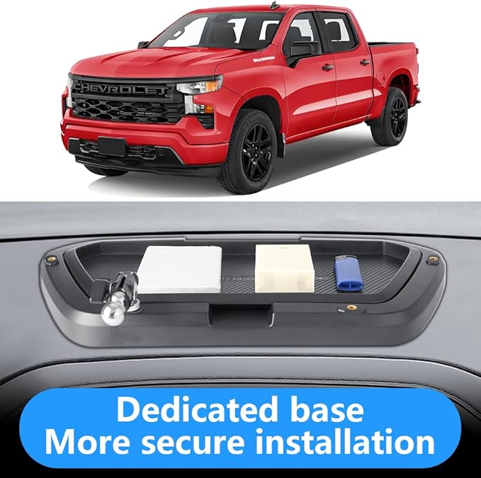 Car Phone Holder Center Console Organizer Tray for 2019-2026 Chevy Chevrolet Silverado/GMC Sierra [8-inch Screen] Auto Interior Accessories Cell Phones Mount Mobile Cellphone Stand Dashboard Storage