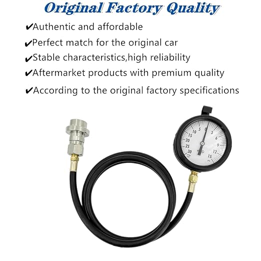 Diesel Fuel Pressure Tester Gauge Assembly TU-32-6 6.6L,Fits for GM Duramax Diesel Fuel System Test Kit, with Quick Coupler (30 inHg - 15 PSI, 6FT)
