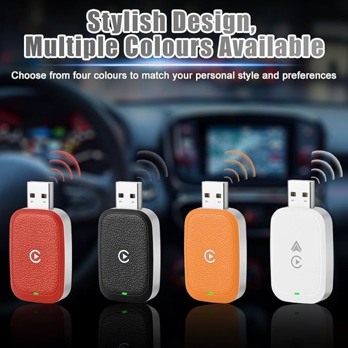 High Speed 5.0GHz CarPlay Adapter,U Disk Style, Fast Response Stable Connection, for iOS, with for Voice Assistant, OTA Online Upgrade Feature (White)