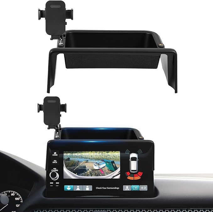 Car Phone Holder Fit for Honda CR-V HR-V 2023 2024 2025 2026 w/Dash Tray Storge Box Organizer-Cell Phone Mount for CRV HRV Accessories 7/9 inch Touch Screen 360 Degree Rotation