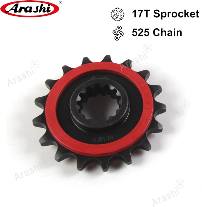Arashi Front 17T Rear 45T Sprockets for BMW S1000R 2013-2020, S1000RR 2012-2018, S1000XR 2014-2019, Motorcycle Parts 525 Pitch Rubber Cushioned Reduce noise and vibration