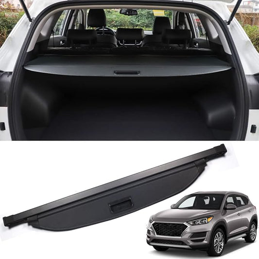 Marretoo for Hyundai Tucson Cargo Cover 2016 2017 2018 2019 2020 2021 for Hyundai Tucson Accessories Black Retractable Trunk Cover Security Shield Shade
