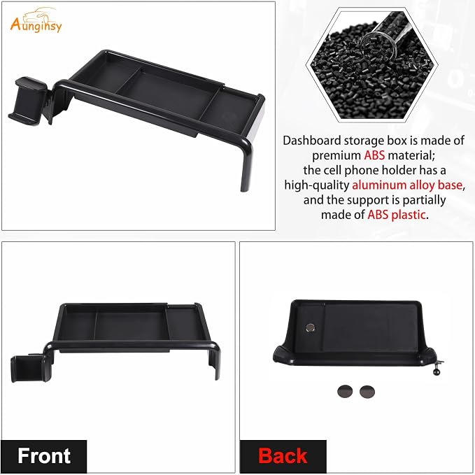 Aunginsy Center Console Dash Storage Tray Compatible with Kia Telluride 2020-2022, Dashboard Multi-Functional Phone Holder Storage Box, Dash Organizer Tray Insert with Mobile Phone Mount Accessories