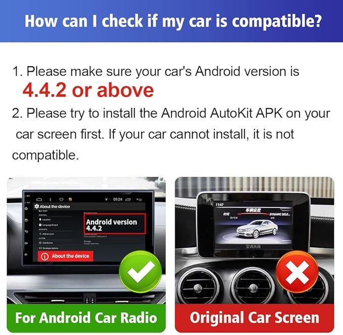 CarlinKit Wireless CarPlay Adapter USB, for Android car radios with Android System 4.4.2 or Above, The APK Must be Successfully Installed Before Using USB,Screen Mirroring, Google Maps etc