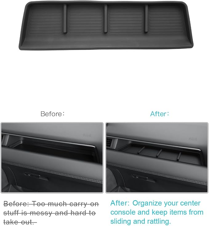 CDEFG for 2026 Honda Pilot Center Console Organizer Passenger Storage | 2026 Honda Pilot Accessories, Front Row Passenger Dashboard Storage Tray, Silicone Material