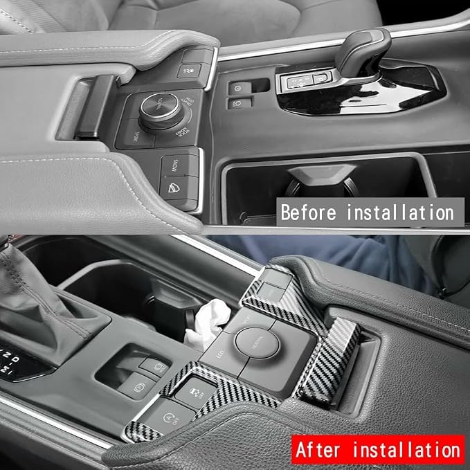 2Pcs Armrest Box Top Button Glitter Interior Modifications Compatible with Toyota Grand Highlander 2024 2025 2026 Fit for 2024-2026 Grand Highlander ABS Accessories(Carbon Fiber)