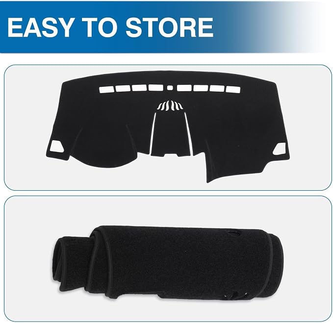 KUST Black Dash Cover Compatible with 2015-2025 2026 Ford Edge Dashboard Cover Accessories for Edge Non-Slip Polyester Dashboard Mat Custom Fit Center Console Sunshield Protector No Glare