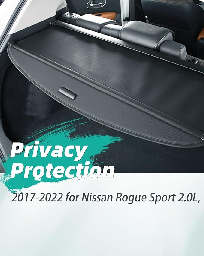 SCITOO Cargo Cover 2017-2022 for Nissan Rogue Sport 2.0L Upgraded Rear Trunk Cover with Glass Fiber