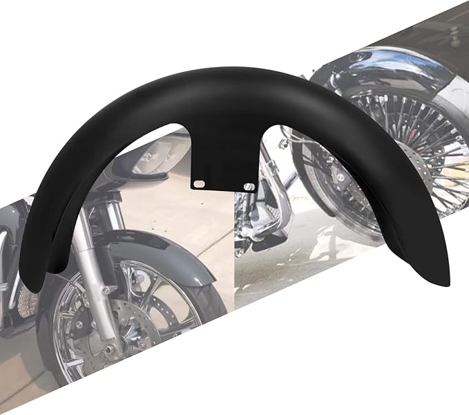 19" Motorcycle Front Fender Mudguards For 120 / R19 Tire Fit for Harley Bagger Touring Road King Electra Glide Street Glide FLHR FLHX (Matte Black)