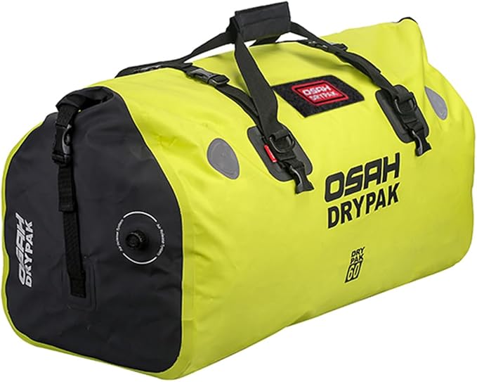 Waterproof Duffel& Luggage Bag - Motorcycle Dry Bag Tail Saddle Bags with Roll Top Closure,Large Storage Space,for Camping, Kayaking, Fishing & Traveling(Green, 60L)