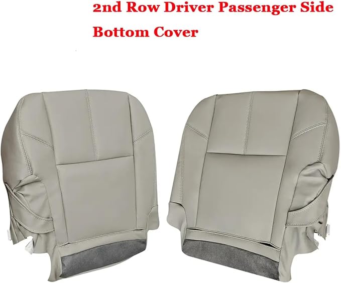 2nd Row Driver & Passenger Bottom Seat Cover, Gray Seat Cover Fits for Chevy GMC Tahoe Suburban Avalanche Yukon Silverado Sierra 2007-2014