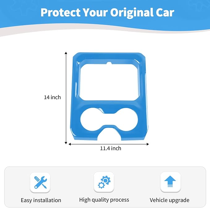 RT-TCZ for RAM Cup Holder Storage Box Trim Cover, Baby Blue Interior Accessories for Dodge RAM 2018-2023