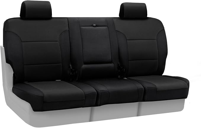 Coverking Custom Fit Front 50/50 Bucket Seat Cover for Select Ford F-Series Models - Neosupreme Solid (Black)