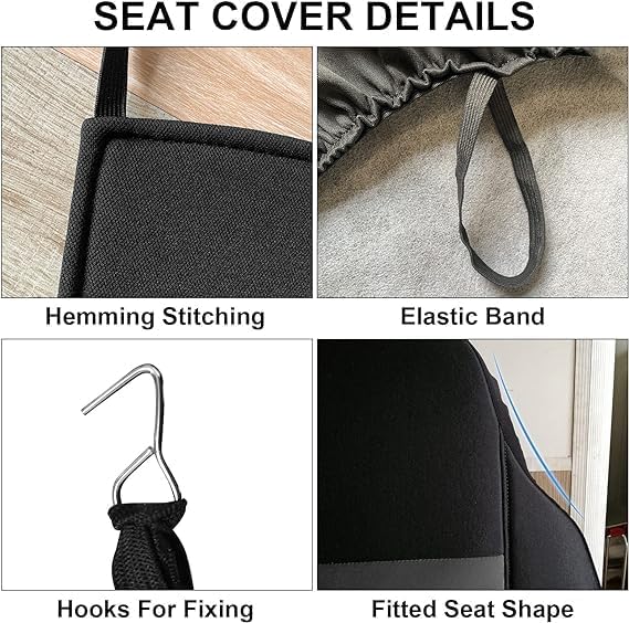 SAPUBK Custom-Fit Front Seat Covers Without Console Replace for 2004-2012 Ford Ranger Pickup 60/40 High Back Seats, Knitted Fabric Composite Soft Foam Lining Airmesh Breathable Seat Cover Cushion