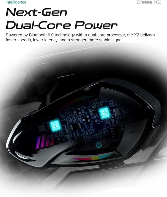 Blaise X2 Motorcycle Intercom 2 Rider Helmet Communication System Motorcycle Helmet Bluetooth Headset Music Sharing Voice Control IP66 Waterproof 15 Lighting Models (Single Pack-Glossy Black)