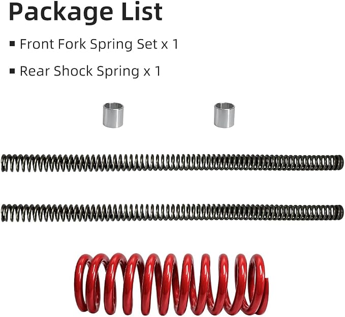 Front Fork Springs & Rear shock Spring Kit Compatible with Honda CRF110F 2019-2026 Replace Part # 51401-KYK-D01