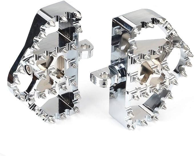 Goldfire 360° Roating MX Chopper Bobber Style Foot Peg Front Pegs Footrests MINI Floorboards Highway Pegs Fits for Motorcycle Harley Electra Glide Softail Dyna Chopper Sportster 883 (Chrome)
