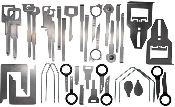 MASO 38 PCS Trim Removal Tool Set Car Stereo Release Radio Removal Keys Tool Kit CD Head Unit