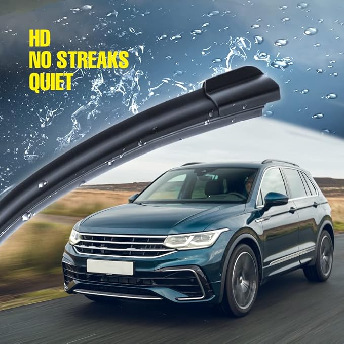 24"+22" Windshield Wiper Blades Replacement For VW Volkswagen Tiguan 2021-2018, Premium All-Season Automotive Replacement Windshield Wiper Blades For My Car-Top Lock 16mm