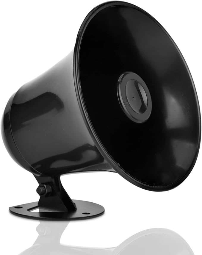 Outdoor Trumpet Car Horn Speaker 5” Pa Horn Speaker & RoadPro (RP-711) 24" Magnet Mount Stainless Steel CB Antenna Kit