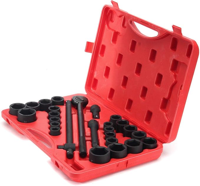 27pc Impact Socket Set 3/4" inch Drive Metric SAE Standard Automotive Mechanic