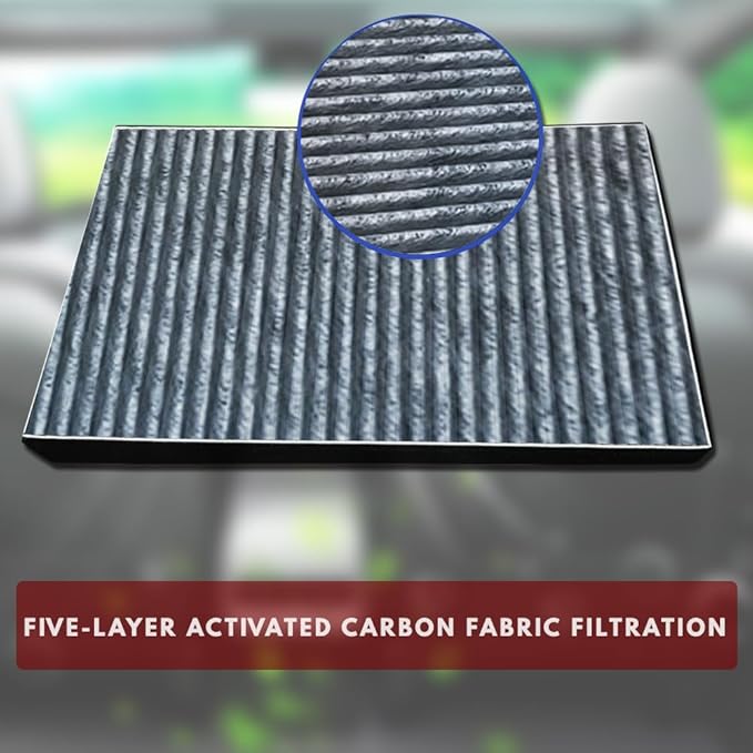 HEPA Cabin Air Filters Replacement with Activated Carbon Low Wind Resistance Extended Compatible with Model S
