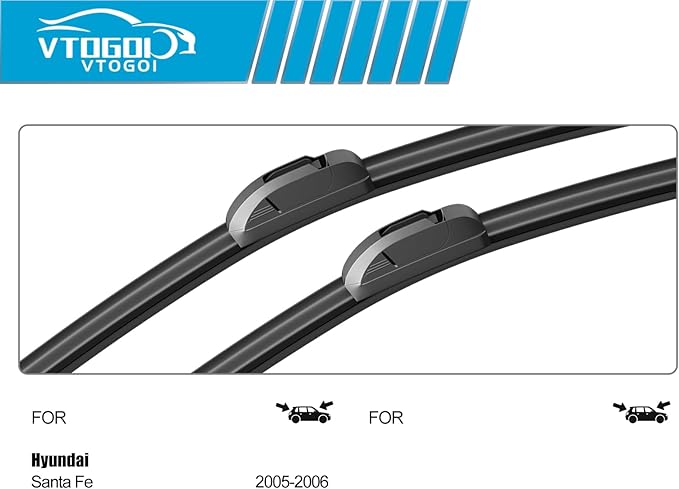 OEM Windshield Wiper Blades Replacement for Hyundai Santa Fe 2005 2006, All Weather Original Factory Quality Front & Rear Wipers Set 24"+20"+13" (Pack of 3)