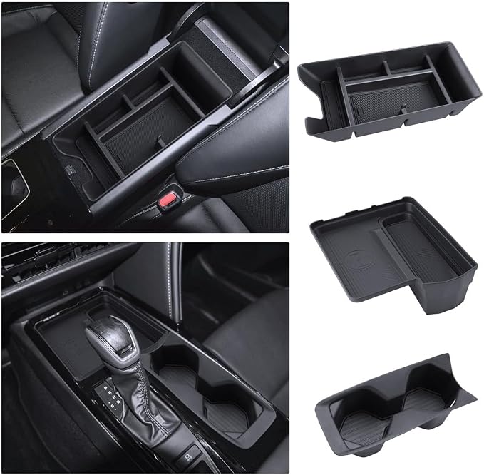 for Camry Center Console Organizer 2025-2026 Toyota Camry Accessories 3Pcs Set with Center Console Organizer + Cup Holder + Wireless Charger Mat Durable ABS Plastic