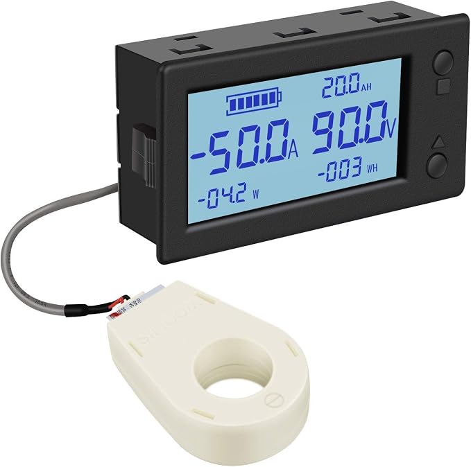 DROK DC Battery Monitor 0-300V 200A with 0.5m or 2.5m Shilded Wire Bundle