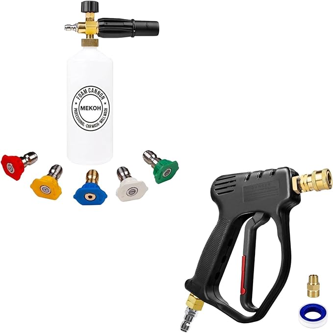MEKOH 1 Liter Adjustable Foam Cannon & Pressure Washer 4000 PSI, 10.5 GPM Spray Gun