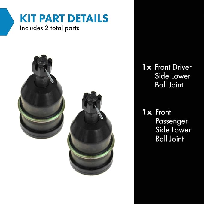 TRQ Front Lower Driver and Passenger Side Ball Joint Set Compatible with 00-03 Jaguar S-Type 00-01 Lincoln LS 02 LS To 3/05/02 Production Date 02 Ford Thunderbird To 3/05/02 Production Date