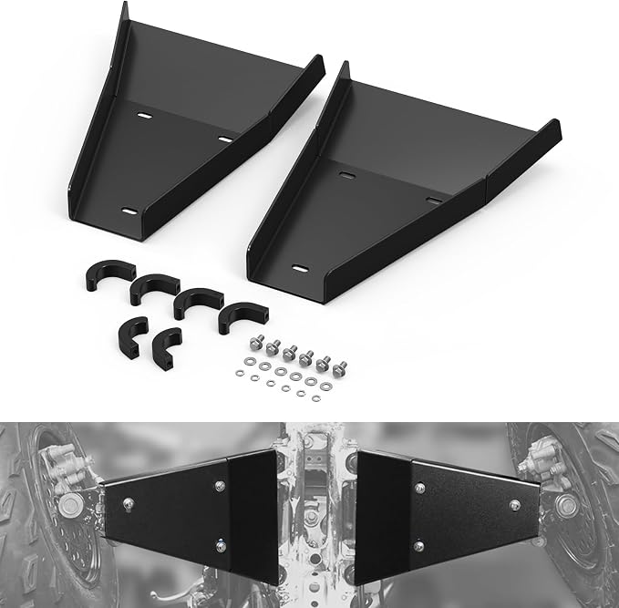 NICECNC A-Arm Skid Plates 6061-T6 Aluminum Compatible with Yamaha Raptor 700 YFM700 2006-2011 2013-2026, Raptor 700R YFM700R 2012 2016-2026, Heavy-Duty Suspension Protectors, Black CNC-Machined Guards