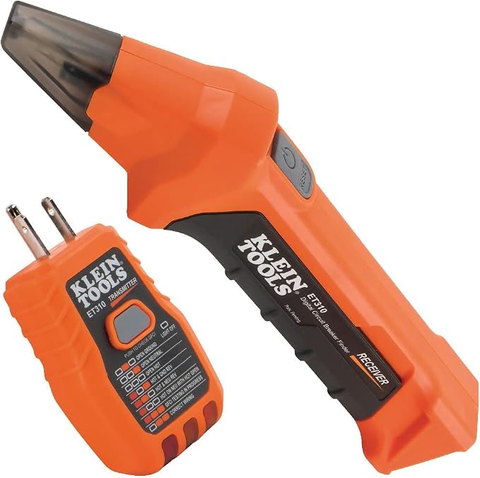 Klein Tools NCVT-4IR Non-Contact Volt Tester, 12-1000V AC Pen with IR Thermometer -22 to 482 deg F & Klein Tools ET310 AC Circuit Breaker Finder, Electric Tester with Integrated GFCI Outlet Tester