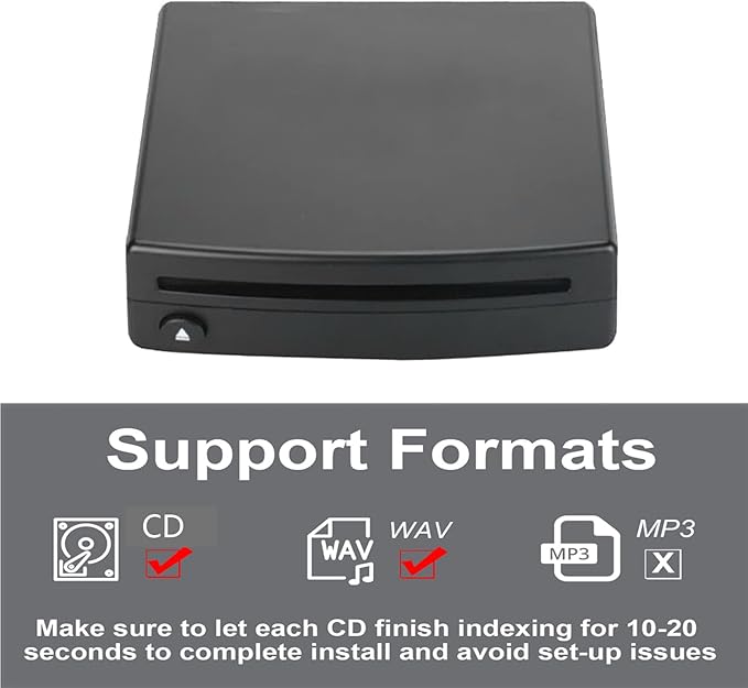 External USB Car Universal CD Player,Vehicle CD Player for Car via USB Radio Connection Portable CD Player for Car Android Navigation with USB Port-Plug and Play