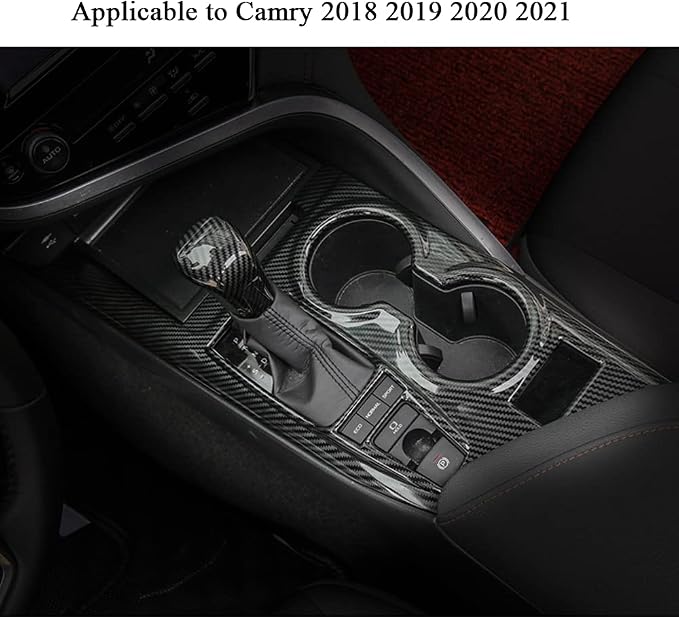 Rifoda for 2018 2019 2020 2021 2022 Toyota Camry ABS Accessories Center Console Gear Shift Panel Cover Fit for Carmy XLE XSE and All Hybrid Editon Interior Trims Carbon Fibre