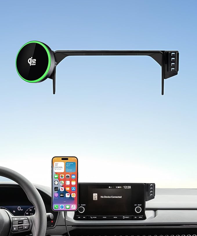 Qi2.2 Max 25W Fast Wireless Car Charger Phone Holder for 2023-2026 Honda Accord 7/9-Inch Screen, Magnetic Phone Mount Compatible with MagSafe