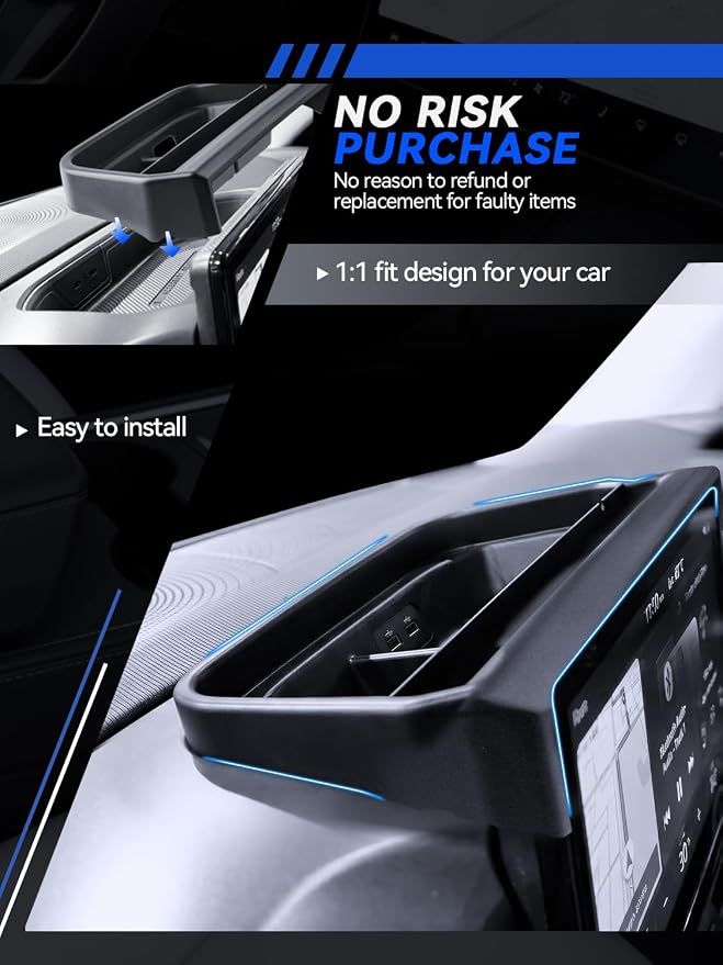 for Bronco Dashboard Console Organizer 2025-2026 Ford Bronco Sport Accessories Behind Screen Organizer Storage Box Console Dash Tray