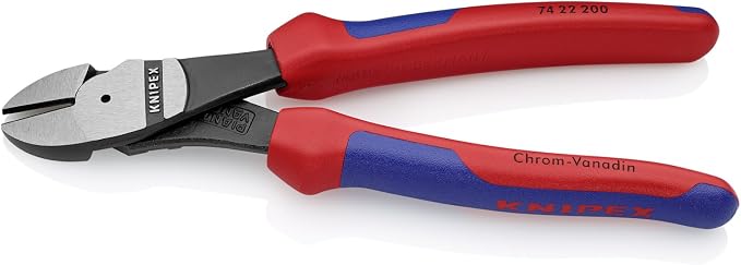 KNIPEX Electronics Super Knips and 74 22 200 Comfort Grip High Leverage Angled Diagonal Cutter (8-Inch)