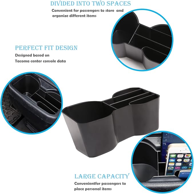 CHEAYAR Rear armrest Box Cup Holder Inserts,for Toyota Tacoma 2016-2020,Car,Shifter Storage Box Interior Accessories 1 pcs，Storage Travel Documen - with Multi-Pocket