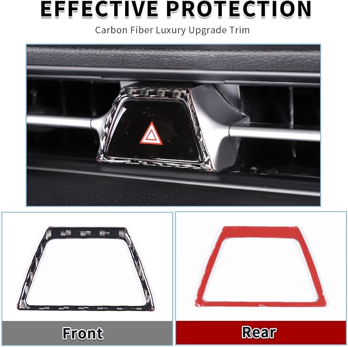 Real Soft Carbon Fiber Car Center Console Headlight Switch Box/Air Conditioning Control Panel/Warning Light Switch Panel Decorative Stickers,for Toyota Supra 2019-2022,3PCS (Black)