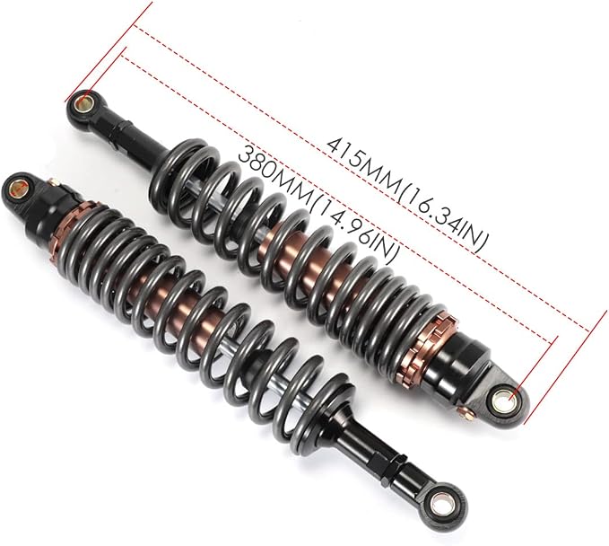 380mm 14.96 inch 8mm Spring Universal Motorbike Air Shock Absorber Rear Suspension ATV Quad Scooter Dirt Bike For YZF-R1 YZF-R6 YZF-125 XC EXC XCF