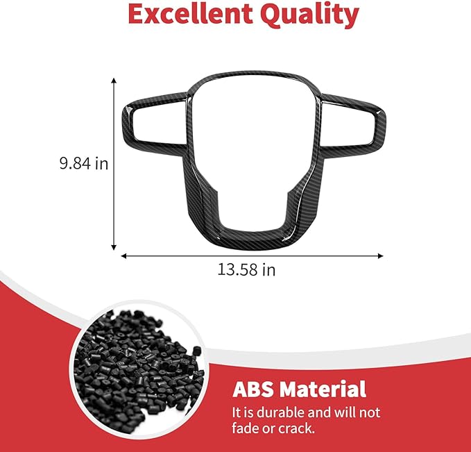Linskip Steering Wheel Cover Trim Compatible with 2019-2026+ GMC Sierra 1500 & 2020-2026+ GMC Sierra 2500HD 3500HD & 2021-2024 GMC Yukon, Interior Accessories Carbon Fiber Black